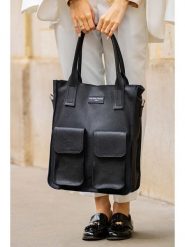 Victor & Hugo Paris Skórzany shopper bag "Noa" w kolorze czarnym - 34 x 38 x 11 cm rozmiar: onesize. Czarne shopper bag Victor & Hugo Paris, bez wzorów, z materiału, na ramię, bez dodatków. Za 348.62 zł.