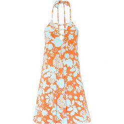 Sukienka z dekoltem halter. Brązowe sukienki bonprix, bez wzorów, bez kołnierzyka, bez ramiączek, mini. Za 109.99 zł.