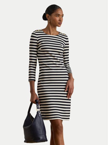 LAUREN RALPH LAUREN Sukienka codzienna 200P03678001 Granatowy Regular Fit. Niebieskie sukienki Lauren Ralph Lauren, na co dzień, bez wzorów, z syntetyku, bez kołnierzyka, bez ramiączek, proste. Za 1,199.00 zł.