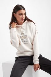 Bluza damska ARMANI EXCHANGE. Białe bluzy Armani Exchange, xs, bez wzorów, z bawełny, bez ramiączek, z kapturem. W wyprzedaży za 365.40 zł.