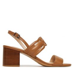 Sandały Liu Jo. Brązowe sandały Liu Jo, bez wzorów, bez obcasa, na słupku, bez zapięcia. Za 429.99 zł.