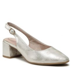 Sandały Tamaris. Szare sandały Tamaris, bez wzorów, bez obcasa, na słupku, bez zapięcia. Za 379.99 zł.