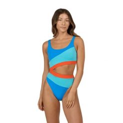 Damski kostium kąpielowy 1-częściowy Salty Crew Break. Niebieskie stroje jednoczęściowe SALTY CREW, bez wzorów, sportowe. Za 419.50 zł.