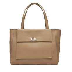 Torebka Calvin Klein. Brązowe shopper bag Calvin Klein, bez wzorów, bez dodatków. Za 379.99 zł.