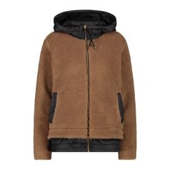 Kurtka z kapturem wooltech damska CMP. Brązowe kurtki CMP, bez wzorów, z kapturem. Za 547.85 zł.