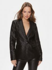 Guess Marynarka Diletta W4RN57 WFIR2 Czarny Regular Fit. Czarne marynarki i żakiety Guess, s, z aplikacjami, z syntetyku, bez ramiączek. Za 699.99 zł.