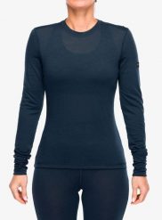 Bluza termoaktywna damska Super.natural Sierra140 LS. Niebieskie bluzy super.natural, m, bez wzorów, z dzianiny, bez kaptura, narciarskie. Za 291.49 zł.