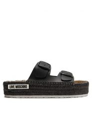 LOVE MOSCHINO Espadryle JA28233G0IIAX000 Czarny. Czarne espadryle Love Moschino, bez wzorów, ze skóry, bez obcasa. Za 549.99 zł.