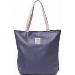 Torba skórzana LOOK MADE WITH LOVE granatowa Blue Moon 515. Niebieskie shopper bag Look made with Love, bez wzorów, ze skóry, małe, bez dodatków. Za 325.99 zł.
