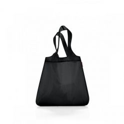 Siatka mini maxi shopper black. Czarne shopper bag Reisenthel, bez wzorów, eleganckie, na ramię, bez dodatków. W wyprzedaży za 41.90 zł.