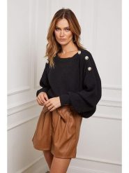 So Cachemire Sweter "Burny" w kolorze czarnym rozmiar: S. Czarne swetry So Cachemire, s, bez wzorów, z kaszmiru, bez ramiączek. Za 187.99 zł.