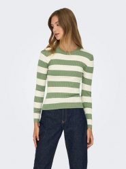 JDY Sweter w kolorze zielono-białym rozmiar: L. Białe swetry JDY, l, bez wzorów, bez ramiączek. Za 88.23 zł.