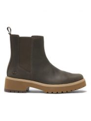 Timberland Skórzane sztyblety "Carnaby Cool" w kolorze khaki rozmiar: 39,5. Brązowe botki Timberland, bez wzorów, bez obcasa, bez zapięcia. Za 496.81 zł.