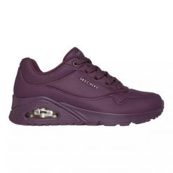 Baskets Femme UNO - STAND ON AIR Bordeaux SKECHERS. Czerwone buty sportowe lifestyle Skechers, bez wzorów, ze skóry ekologicznej, sportowe, bez zapięcia. Za 370.50 zł.