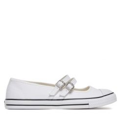 Baleriny Converse. Białe baleriny Converse, bez wzorów, retro, bez obcasa, bez zapięcia. Za 189.99 zł.