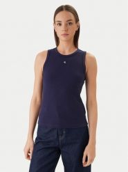 Calvin Klein Jeans Top LV047F232G Fioletowy Slim Fit. Fioletowe topy Calvin Klein Jeans, xl, bez wzorów, z jeansu, bez kołnierzyka, bez ramiączek. Za 169.99 zł.