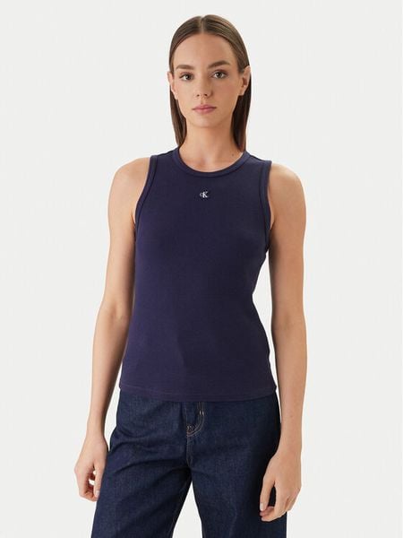 Calvin Klein Jeans Top LV047F232G Fioletowy Slim Fit. Fioletowe topy Calvin Klein Jeans, xl, bez wzorów, z bawełny, bez kołnierzyka, bez ramiączek. Za 113.99 zł.