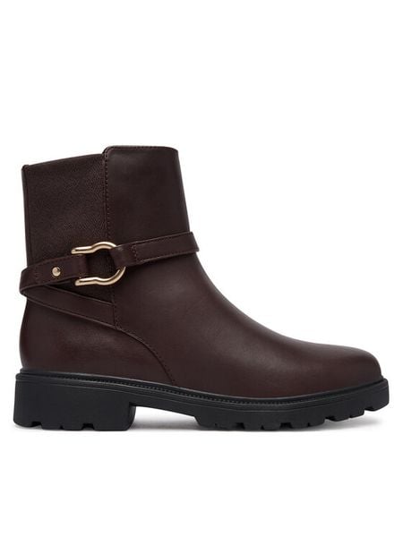 Clarks Botki Code L Bay 26327158 Brązowy ciemny. Brązowe botki Clarks, bez wzorów, bez obcasa, na płaskiej podeszwie, bez zapięcia. Za 479.99 zł.