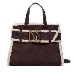 Torebka Armani Exchange. Brązowe torebki klasyczne Armani Exchange, bez wzorów, klasyczne, bez dodatków. Za 754.99 zł.
