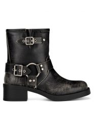 JENNY Botki HY96158-10 Szary. Szare botki Jenny, bez wzorów, bez obcasa, na słupku, bez zapięcia. Za 119.99 zł.