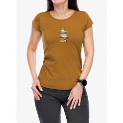 Koszulka z nadrukiem damska Ocun Classic T Stoneman. Brązowe t-shirty sportowe Ocun, bez wzorów, bez ramiączek. Za 122.99 zł.