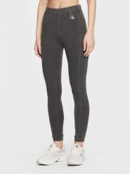 Calvin Klein Jeans Legginsy J20J220542 Szary Slim Fit. Szare legginsy Calvin Klein Jeans, bez wzorów, z bawełny. Za 279.99 zł.