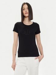 4F T-Shirt 4FWSS24TTSHF1163 Czarny Slim Fit. Czarne t-shirty 4f, xl, bez wzorów, z bawełny, bez kołnierzyka, bez ramiączek. Za 39.99 zł.