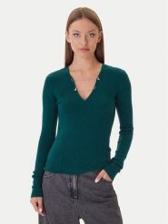 Patrizia Pepe Sweter 2K0331/K7S0-G619 Zielony Regular Fit. Zielone swetry Patrizia Pepe, s, bez wzorów, z wiskozy, bez ramiączek. Za 869.99 zł.