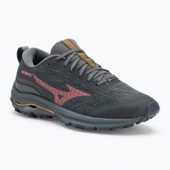 Buty do biegania damskie Mizuno Wave Rider GTX. Szare buty do biegania Mizuno, bez wzorów, bez zapięcia, do biegania, mizuno wave. Za 769.99 zł.