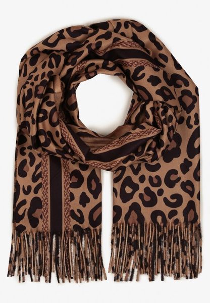 Brązowy Wiskozowy Szalik Ozdobiony Frędzlami Siathara. Brązowe szaliki i kominy Born2be, bez wzorów, z jeansu, eleganckie. Za 39.99 zł.