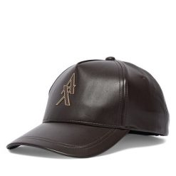 Czapka z daszkiem Armani Exchange. Brązowe czapki z daszkiem Armani Exchange, bez wzorów. Za 329.99 zł.