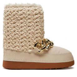 Śniegowce LOVE MOSCHINO. Brązowe śniegowce Love Moschino, bez wzorów, bez zapięcia. Za 949.99 zł.