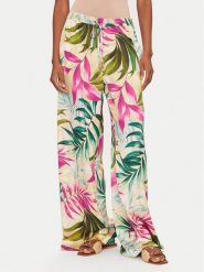 Guess Spodnie palazzo W5GB11 WH9C2 Kolorowy Wide Leg. Spodnie materiałowe Guess, z aplikacjami, z materiału. Za 399.99 zł.