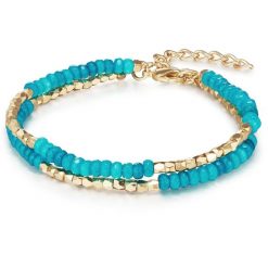 Lulu & Jane Mosiadz KamieŃ naturalny Bransoletki 1 ct Damski. Niebieskie bransoletki Lulu & Jane, z mosiądzu. Za 359.99 zł.