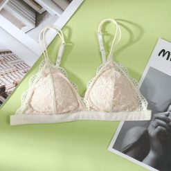 Koronkowa braletka bez fiszbin na co dzień Roelfine. Brązowe biustonosze Intica, bez wzorów, z koronki. Za 69.00 zł.