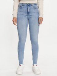 Tommy Jeans Jeansy Sylvia DW0DW19268 Niebieski Skinny Fit. Niebieskie jeansy Tommy Jeans, bez wzorów, z bawełny. Za 259.99 zł.