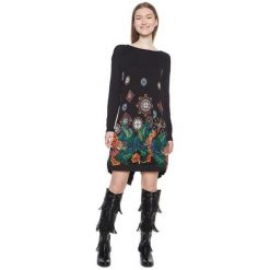 Desigual Sukienka Damska Jers Diane Negro 18Wwjf81 2000 (Rozmiar M). Sukienki marki Desigual. W wyprzedaży za 227.00 zł.