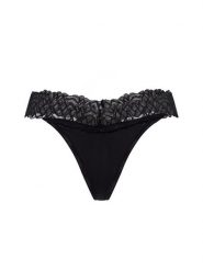 Calvin Klein Stringi Kobiety Sztuczne włókno czarny, L. Czarne stringi Calvin Klein, bez wzorów, z koronki. Za 99.95 zł.