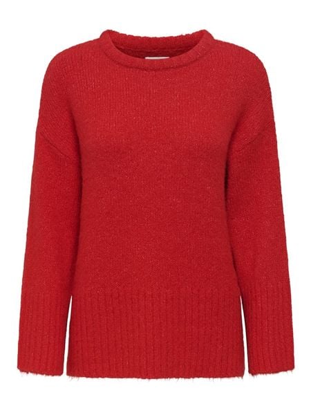 ONLY Sweter w kolorze czerwonym rozmiar: XS. Czerwone swetry ONLY, xs, bez wzorów, bez ramiączek. Za 126.99 zł.