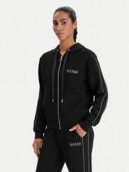 Guess Bluza W6RQ12 KBYE2 Czarny Regular Fit. Czarne bluzy Guess, s, z aplikacjami, z syntetyku, bez ramiączek, bez kaptura. Za 479.99 zł.