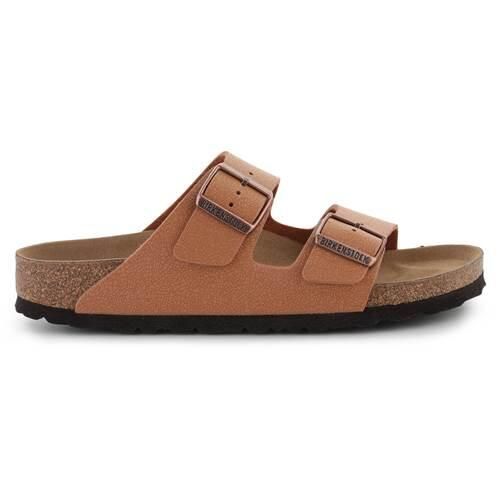 Klapki damskie Birkenstock Arizona BS. Brązowe klapki Birkenstock, bez wzorów, z materiału, bez obcasa, bez zapięcia. Za 421.65 zł.