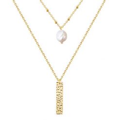 Valero Pearls Stal nierdzewna Perła hodowlana słodkowodna Naszyjniki 1 ct Damski. Białe naszyjniki Valero Pearls, z materiału, z perłą, pozłacane. Za 359.99 zł.