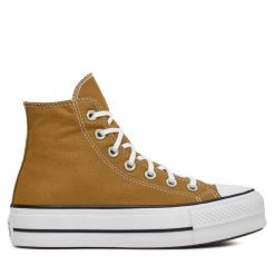 Trampki Converse. Brązowe trampki Converse, bez wzorów, retro, bez zapięcia. Za 229.99 zł.
