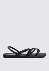 Sandały damskie Ipanema 27135AV559. Czarne sandały Ipanema, bez wzorów, z materiału, klasyczne, bez obcasa, bez zapięcia. Za 73.99 zł.