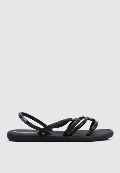 Sandały damskie Ipanema 27135AV559. Czarne sandały Ipanema, bez wzorów, z materiału, klasyczne, bez obcasa, bez zapięcia. Za 73.99 zł.