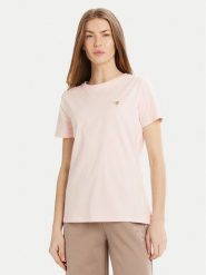 Guess T-Shirt V4YI09 J1314 Beżowy Regular Fit. Brązowe t-shirty Guess, xxs, z aplikacjami, z bawełny, bez kołnierzyka, bez ramiączek. Za 159.99 zł.