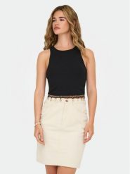 ONLY Top Shelly 15325019 Czarny Slim Fit. Czarne topy ONLY, xs, bez wzorów, z bawełny, bez kołnierzyka, bez ramiączek. Za 69.99 zł.