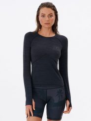 Rip Curl Koszulka sportowa "VaporCool" w kolorze antracytowo-granatowym rozmiar: L/XL. Czarne t-shirty sportowe Rip Curl, l, bez wzorów, bez ramiączek, outdoorowe. Za 65.85 zł.