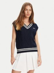 Guess Sweter V5GR00 Z3FB1 Granatowy Classic Fit. Niebieskie swetry Guess, xxs, z aplikacjami, z bawełny, bez ramiączek. Za 395.00 zł.