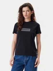 Napapijri T-Shirt NP0A4IP1 Czarny Regular Fit. Czarne t-shirty Napapijri, m, bez wzorów, z bawełny, bez kołnierzyka, bez ramiączek. Za 119.99 zł.